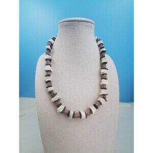 Vintage 1970s Mixed White Puka Shell & Natural Brown Sponge Coral Choker...